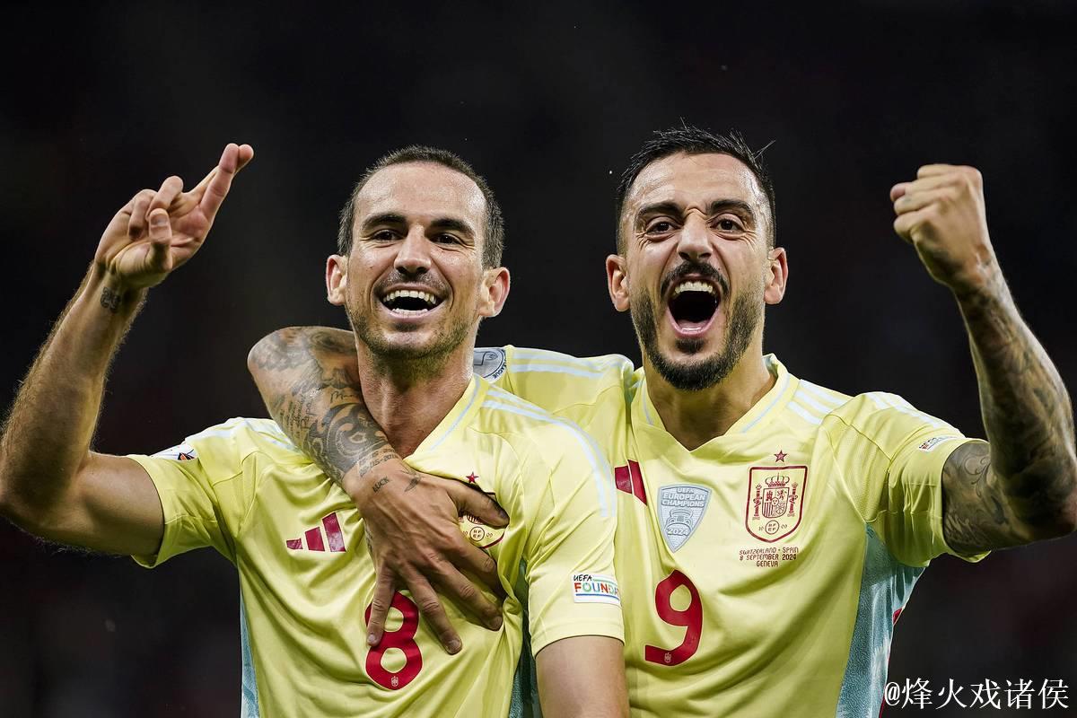 欧国联-何塞卢快速破门法比安梅开二度 10人西班牙4-1大胜瑞士